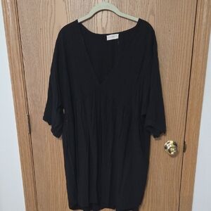 NATURAL LIFE Black V-Neck Tunic Dress